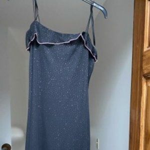 Black Strapless Dress with Pink Sparkles and Pink Trim. Size Medium.